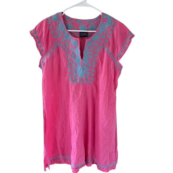 Madison Mathews Pink Embroidered Mini Dress - Picture 6 of 8